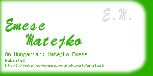 emese matejko business card